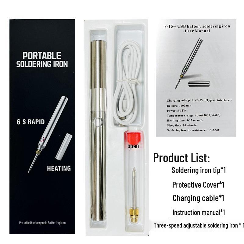 Portable USB 5V Soldering Iron with Power Bank Compatibility for Charging and Repair