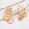 New, creative big flower alloy earrings, temperament metal petal geometric earrings