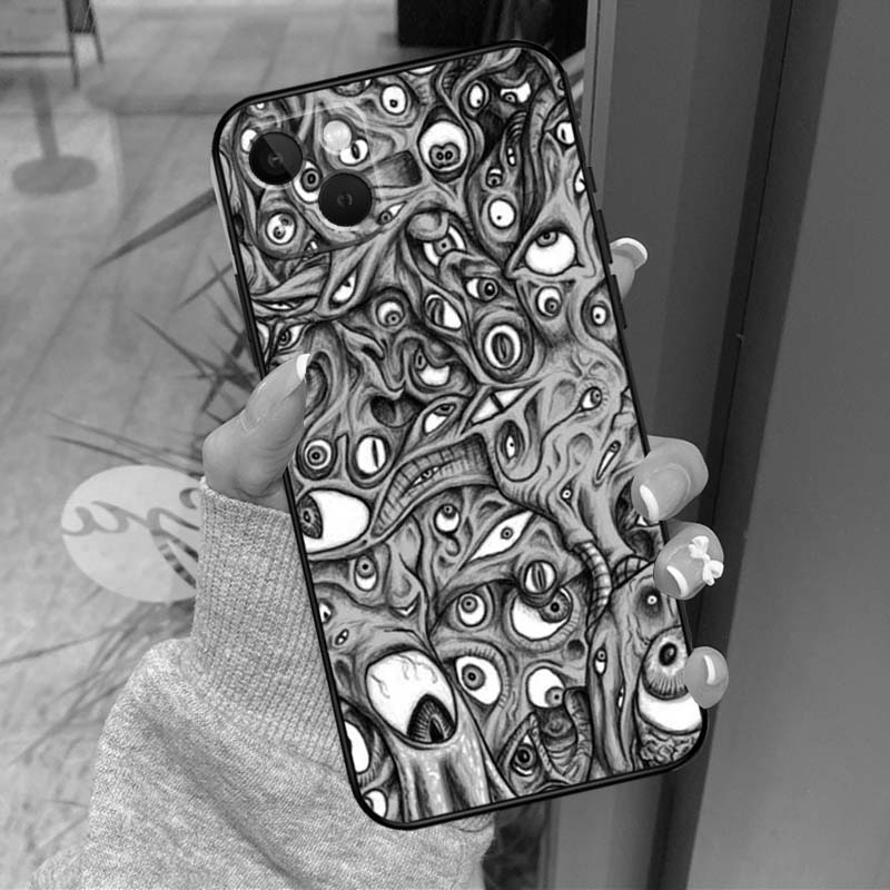 

Scary Face Eyes Case For iPhone 17 Pro Max 16 14 13 12 11 15 Pro Max Plus 12 13 Mini 16e 17 Air Back Cover iPhone 17Pro MAX