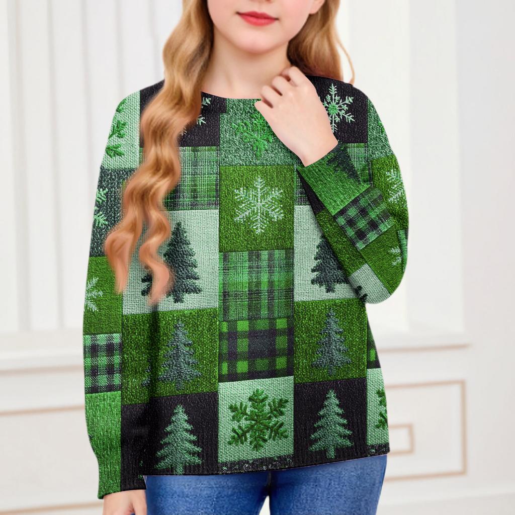 Christmas Day Sweatshirts For Children Boys And Girls Knit Sweater Cute Shirt Fall Crewneck Pullover Tops
