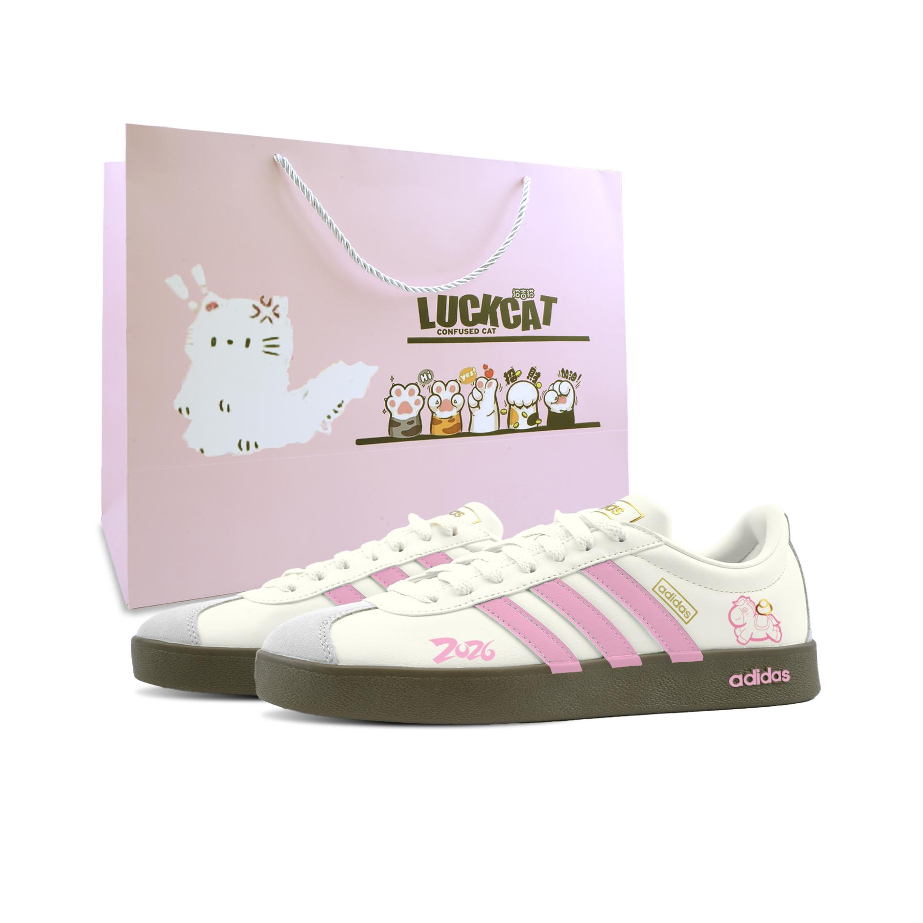

Adidas VL COURT 2.0 Instant Wealth, Special Shopping Bag Abrasion Resistant Low top German Army Trainers Unisex Pink JI0497(Team1800-SBOX) 38⅔