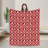 Red Christmas Reindeer Snowflakes Blankets Flannel All Season Deer Portable Warm Throw Blanket for Home Couch Plush Thin Quilt