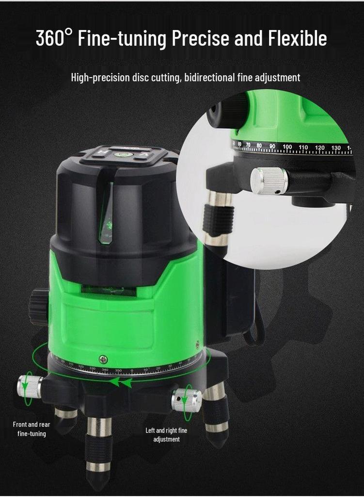 High Precision 3D Green Laser Level Wall Mount with Auto Line Drawing