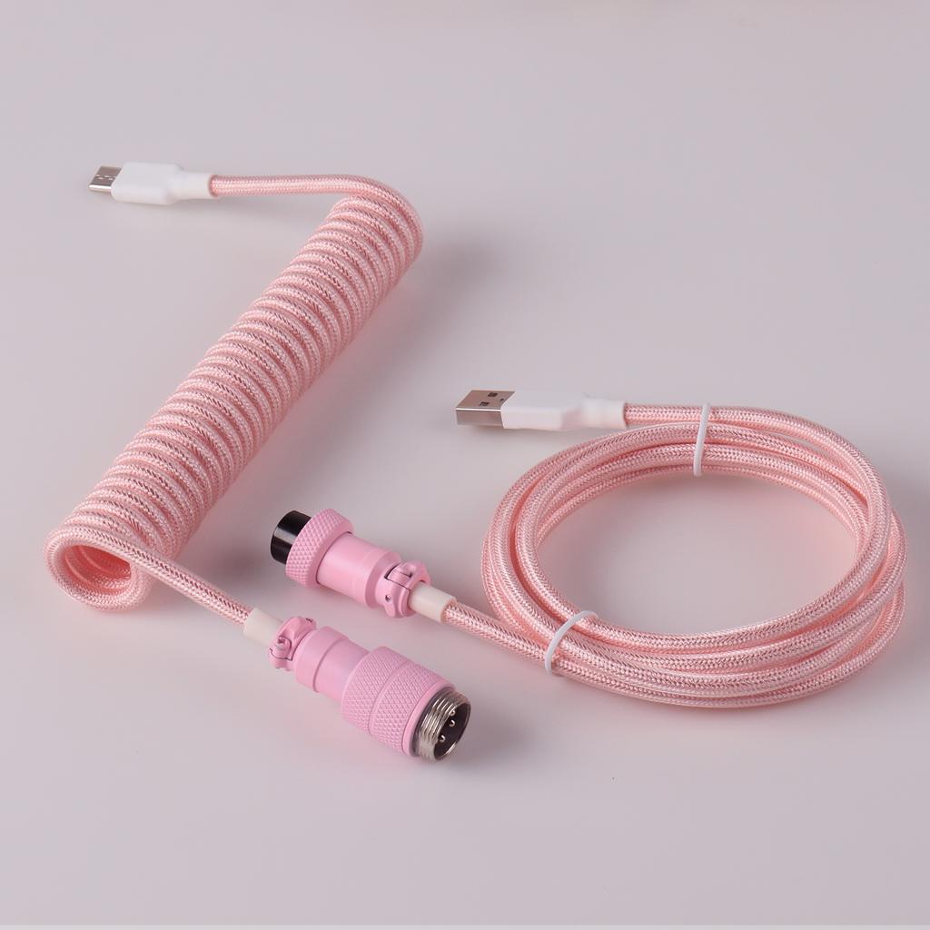 Custom Coiled Type C Gx16 Usb Cable Aviator Cable Usb C Cable Braided for Mechanical Keyboard