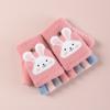 Kids Winter Gloves Flip Top Half Finger Warm Knitted Writing Gloves for Boys Girls Children Cartoon Gloves for 4 to 10 Years