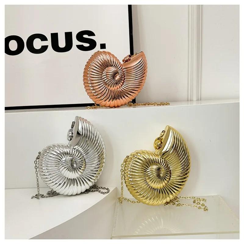 Design Sense of Conch Bag for Women  Acrylic Bag  Diagonal Chain  Cross Bag Shaped  New