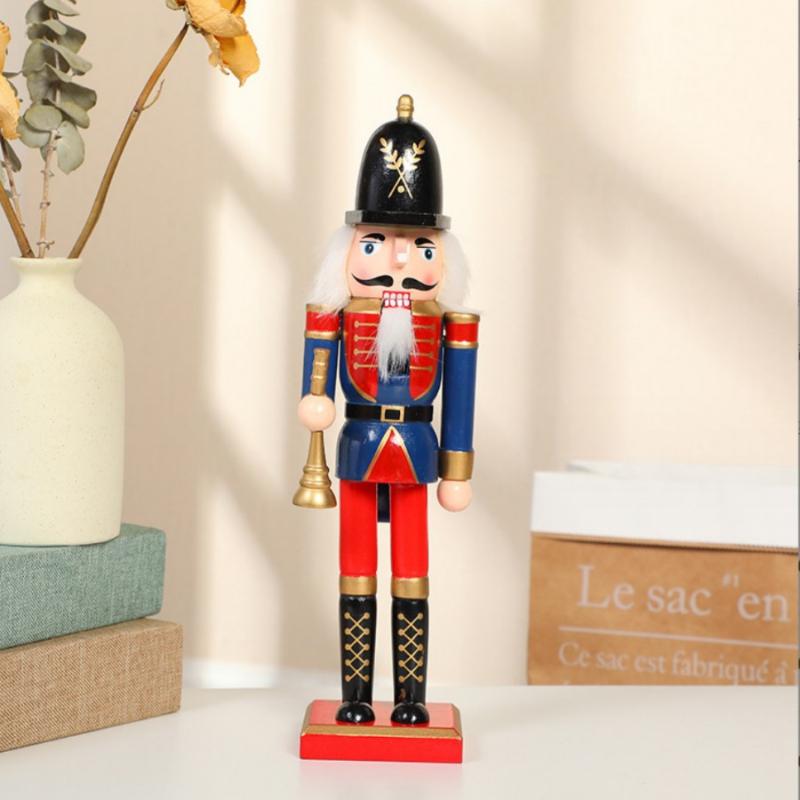 1Pcs 30Cm Cartoon Walnut Soldier Home Decoration Christmas Ornament Wooden Nutcracker Puppet Desktop Decor