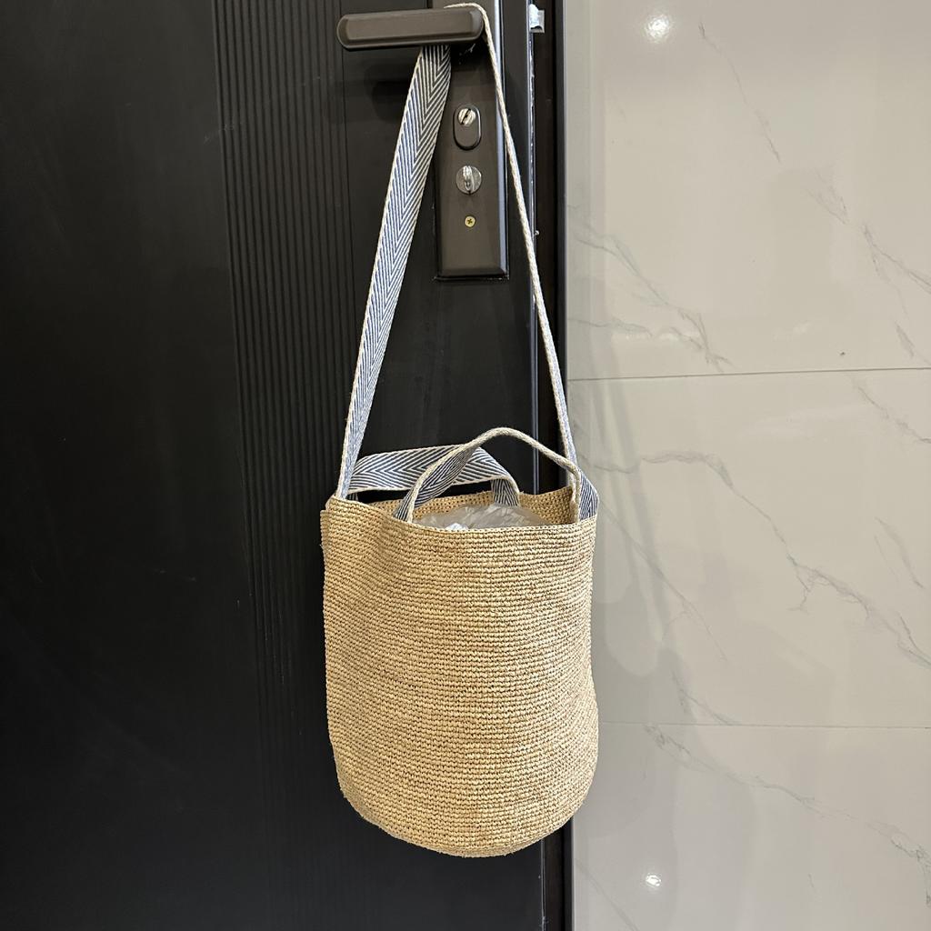 Summer Raffia Straw Bag Large Capacity Woven Beach Bags for Women Handbag Bohemian Rattan Tote Shoulder Bag Travel Basket Bags