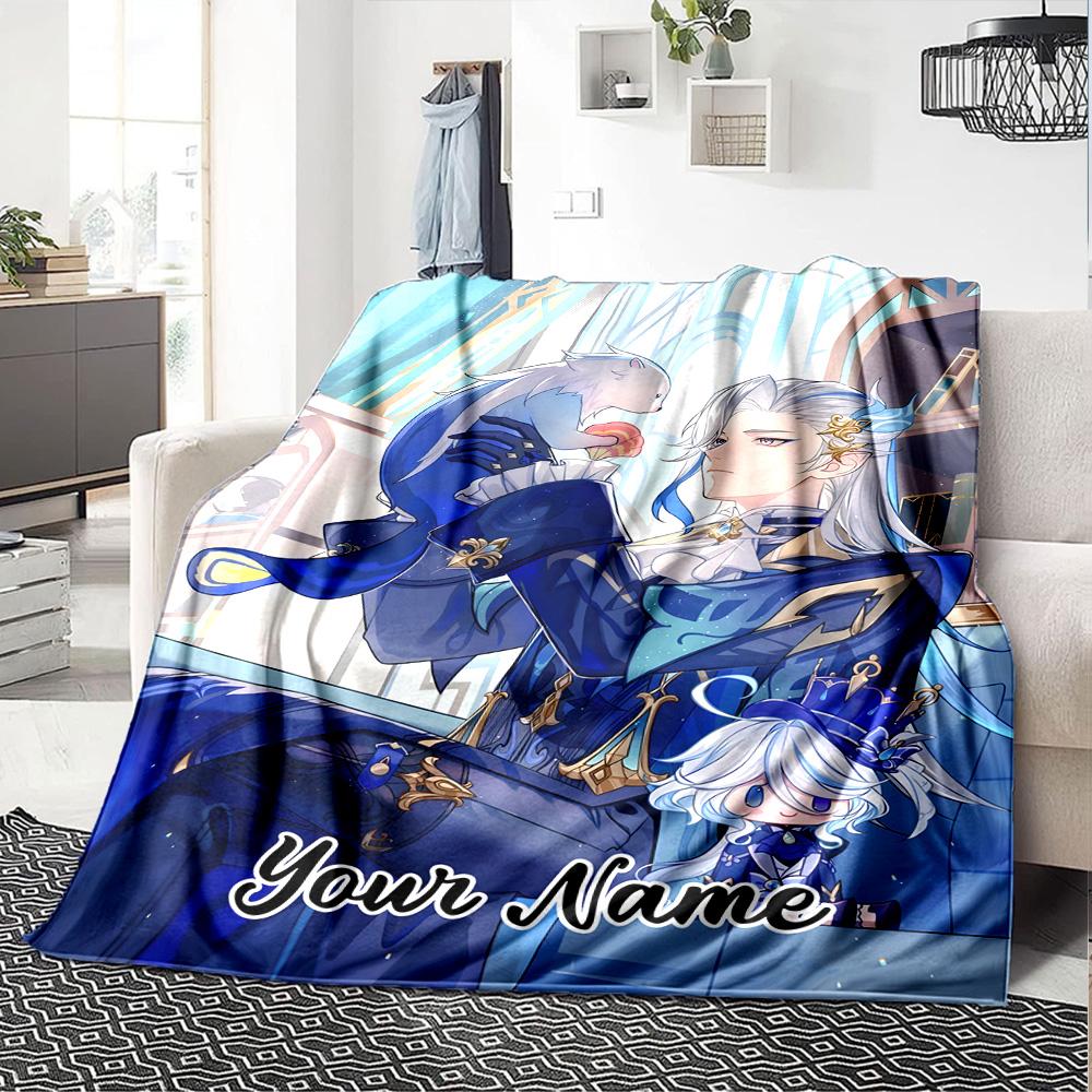Customizable Genshin Impact8 Throw Blanket – Personalized Name, All-Season Cozy Snug Blanket, Machine Washable, Personalized Blanket