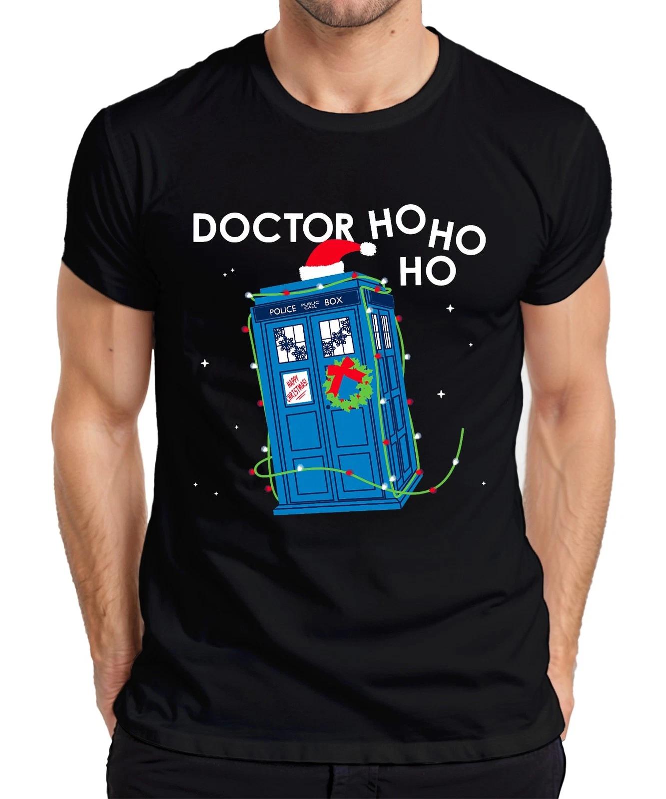 Doctor Ho Ho Ho Tardis Weihnachtsfeier Spaß Weihnachtsmann Dekor Herren T-Shirt M