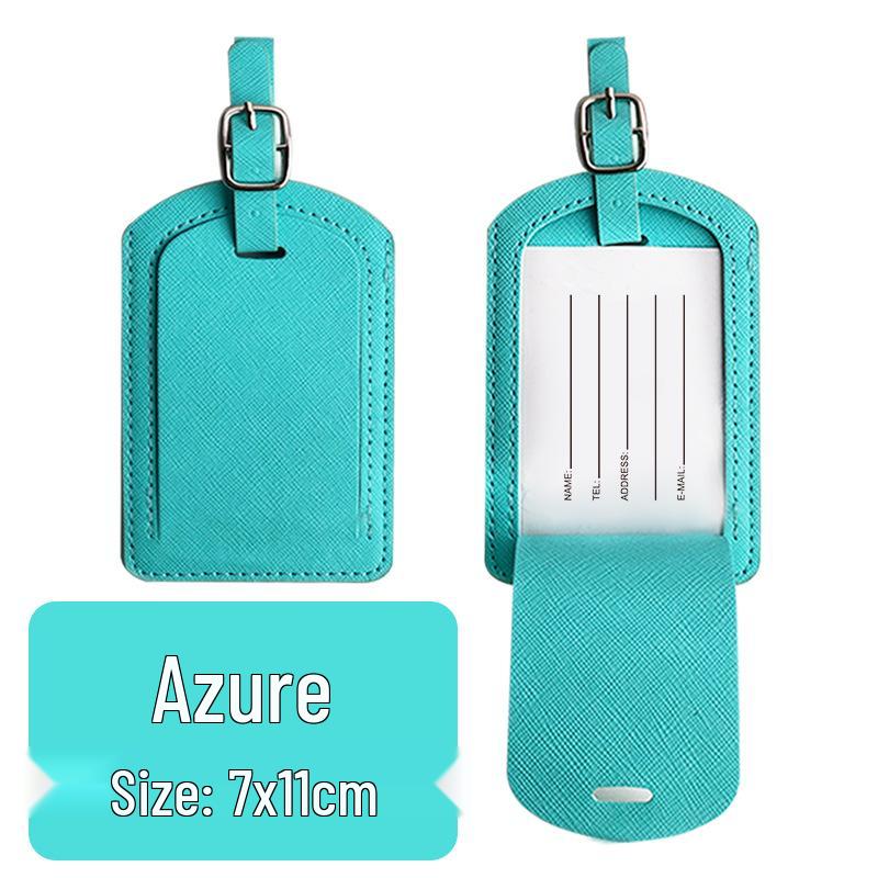 Leather Cross Pattern Luggage Tag - Customizable LOGO, 6 Colors, Business Style with Signature Inner Paper