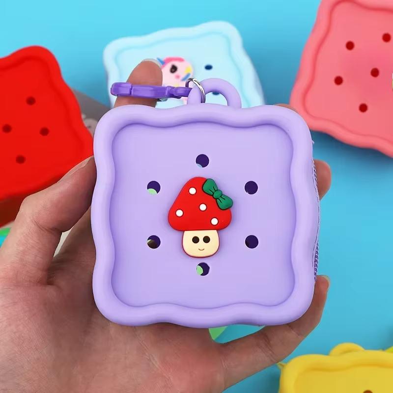 Soft Holes Coin Purse Mini Silicone Card Holder Zipper Storage Bag Women Girls Cute DIY Wallet