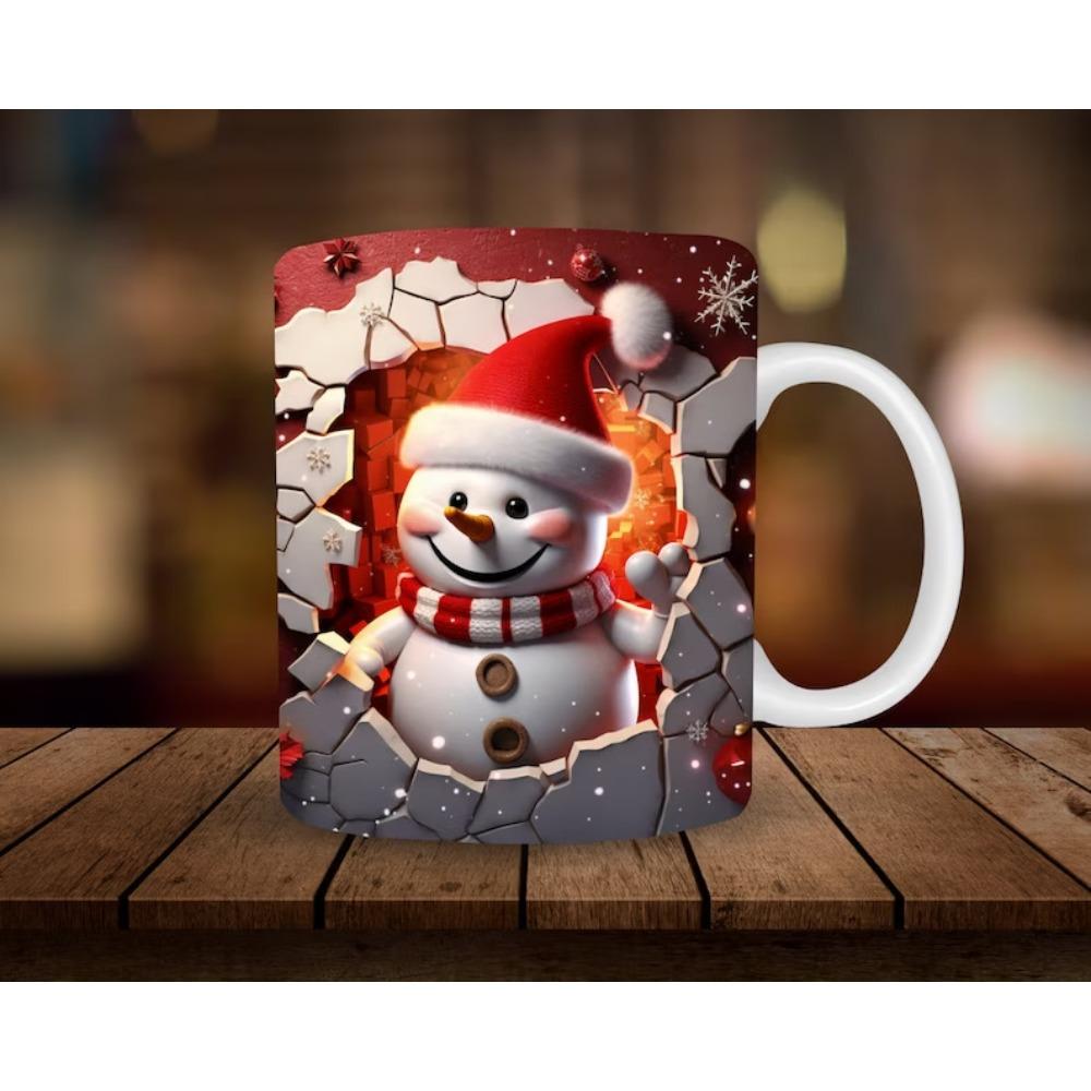 Christmas snowman ceramic coffee mug tea cup