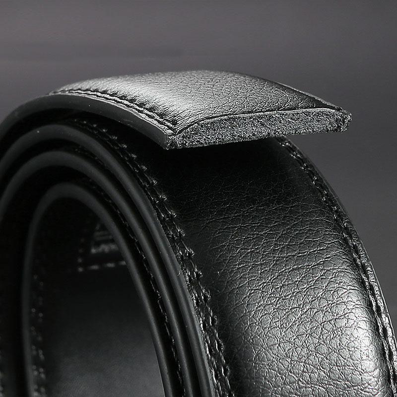 Buckle-Free Belt Strip Imitation Leather Automatic Buckle Belt Belt Headless Buckle Does Not Take The Lead Business Men Do Not Men 14 Lines