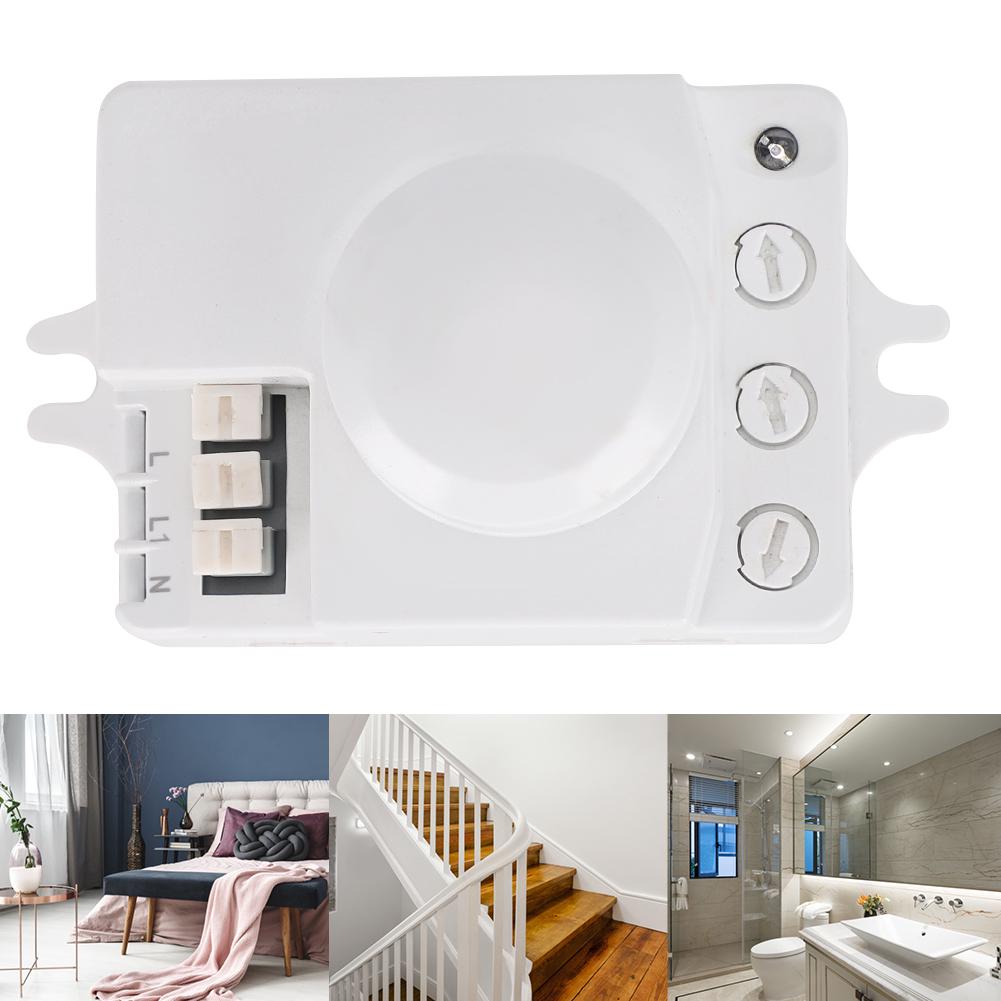 5.8GHz Smart Microwave Radar Sensor Light Switch Adjustable Knob Indoor Stairway Body Motion Detector