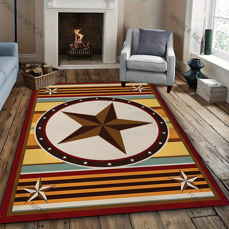 3D Vintage Pentagram Printed Carpet New Release! Rug for Living Rooms Bedrooms, Office Areas, Durable Machine Washable Mat Gifts