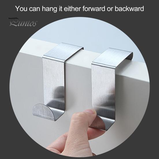 4Pcs Door Back Hooks Rustproof Anti-deform Strong Load-Bearing Coat Towel Organizer Cabinet Hanger Hooks