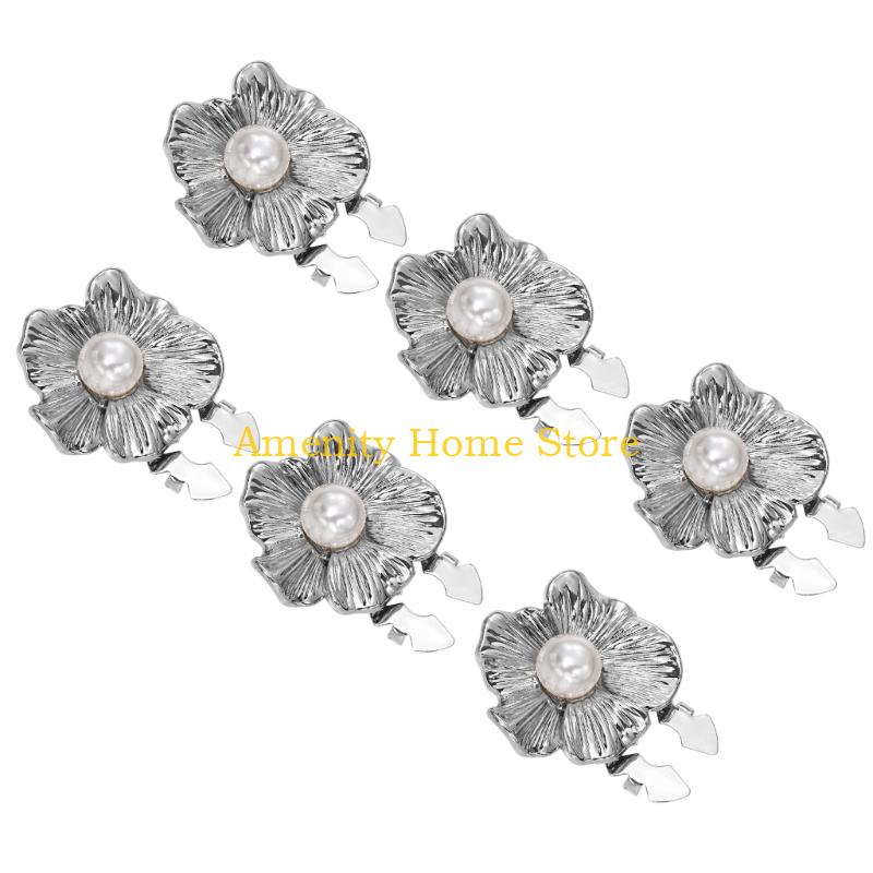 F26C 6 Stück Kristall-Knopfabdeckungen Legierungsmaterialien Abnehmbarer Clip-On für Hemd Modeaccessoires