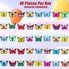 40 Packs Butterfly Push P, Butterfly Thumb Tacks Decorative Thumb Tacks Colorful Cute Push P for Photo Wall Cork Board Bulletin Board Home Office