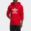 Adidas Originals Trefoil Logo Print Loose-Fit Hoodie Men Hoodie Red GD9924