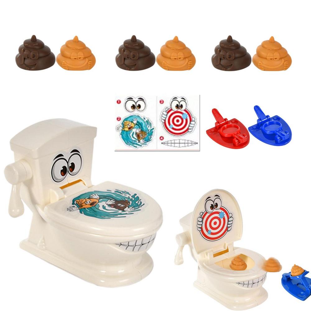 Funny Toilet Toys Catapult Poop Trick Toilet Prop Relaxation Poop Toy For Children, Adults Desktop PK Games Toys Fun Interactive
