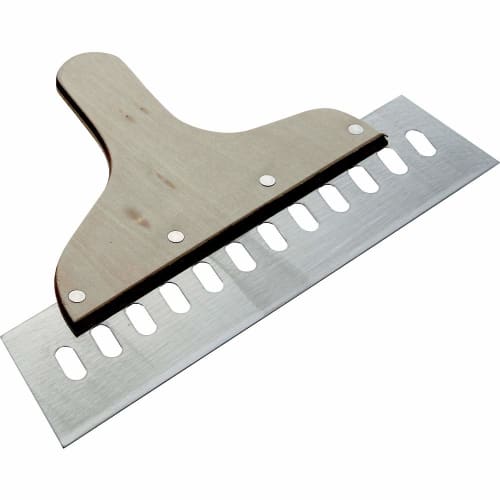 TRUSCO Lightweight Stainless Steel Spatula, Perforated, Thickness 0.6mm, Width 240mm, KNA06-240