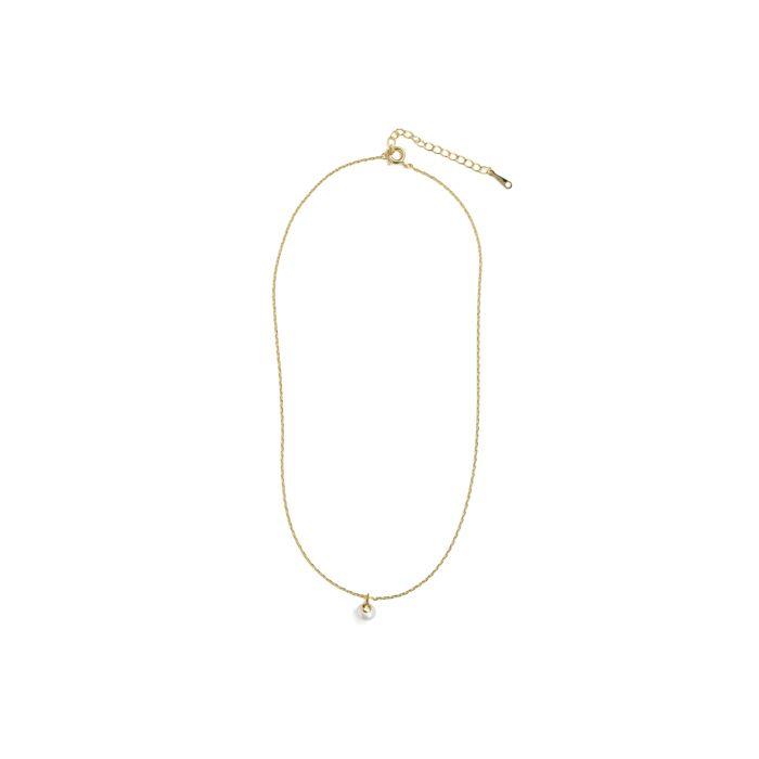Collier - LUXENTER - Talori - Perles blanches - Finition or jaune 18 carats - Longueur 38,5+5 cm