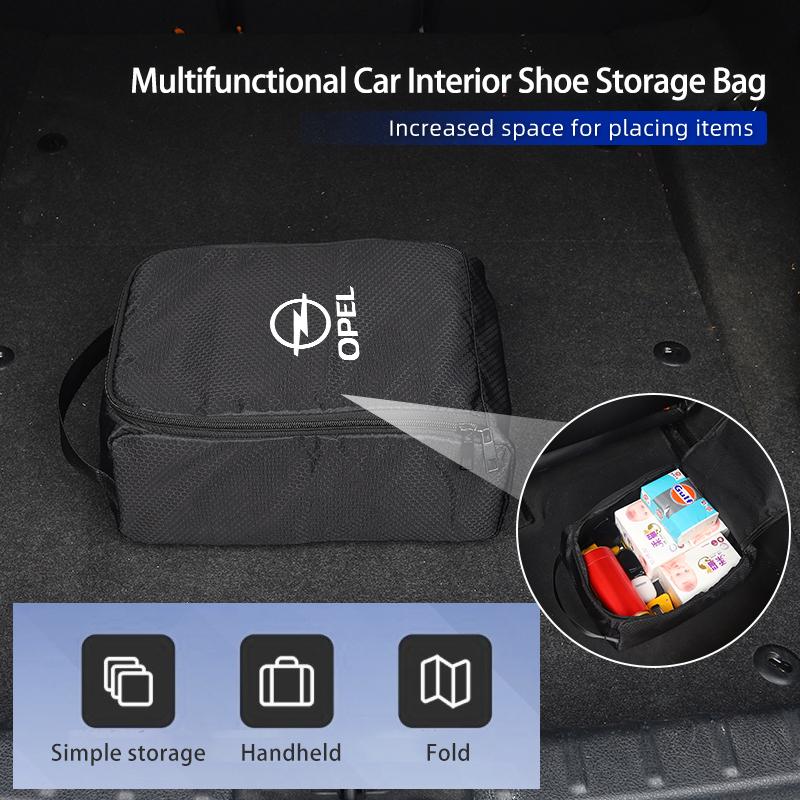 AAAYQ1 Car Trunk Shoes Bag Honeycomb Mesh Sneakers Storage Bag For Opel Corsa Astra Insignia Vectra Zafira Meriva Vivaro Antara Ampera
