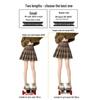 Plaid Wool Pleated Skirt for Curvy Women - High Waist A-line Short Skirt for Spring/Autumn