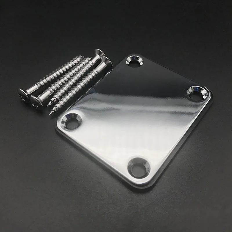 1 Satz Chrom E-Gitarren Halsplatte Fix TL E-Gitarren Halsverbindungsplatte Gitarrenzubehör Korpusverbindungsstahlplatte