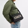 Coach Charter 24 Logo Double Zipper Closure Coated Canvas Crossbody Bag Medium Women Crossbody Bag Charcoal CP136-A5F
