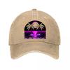 Neon Retro Vaporwave Palm Tree Wall Art Washed Baseball Cap Outdoor For Womens Unisex FeUnisex