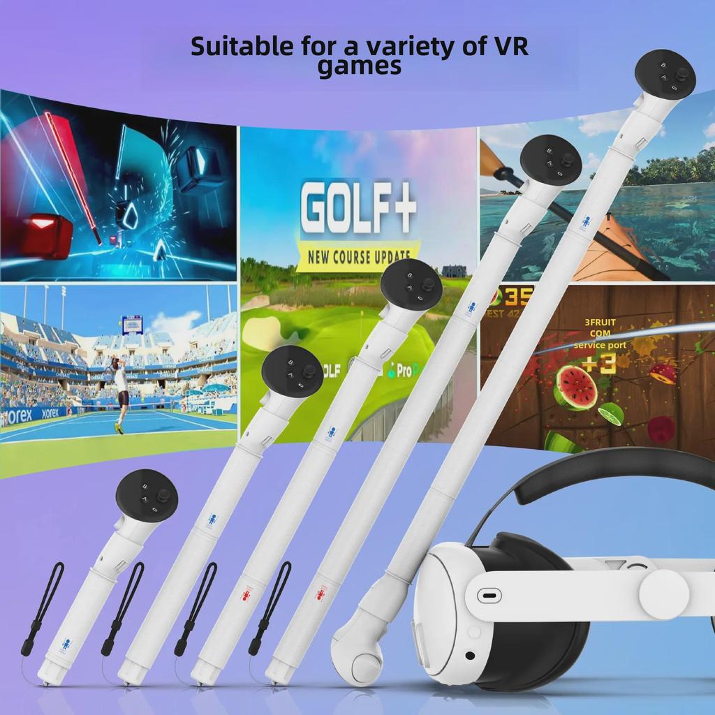 Meta Quest 3 Extended Handle Lightsaber & Golf Controller (4-Pack)