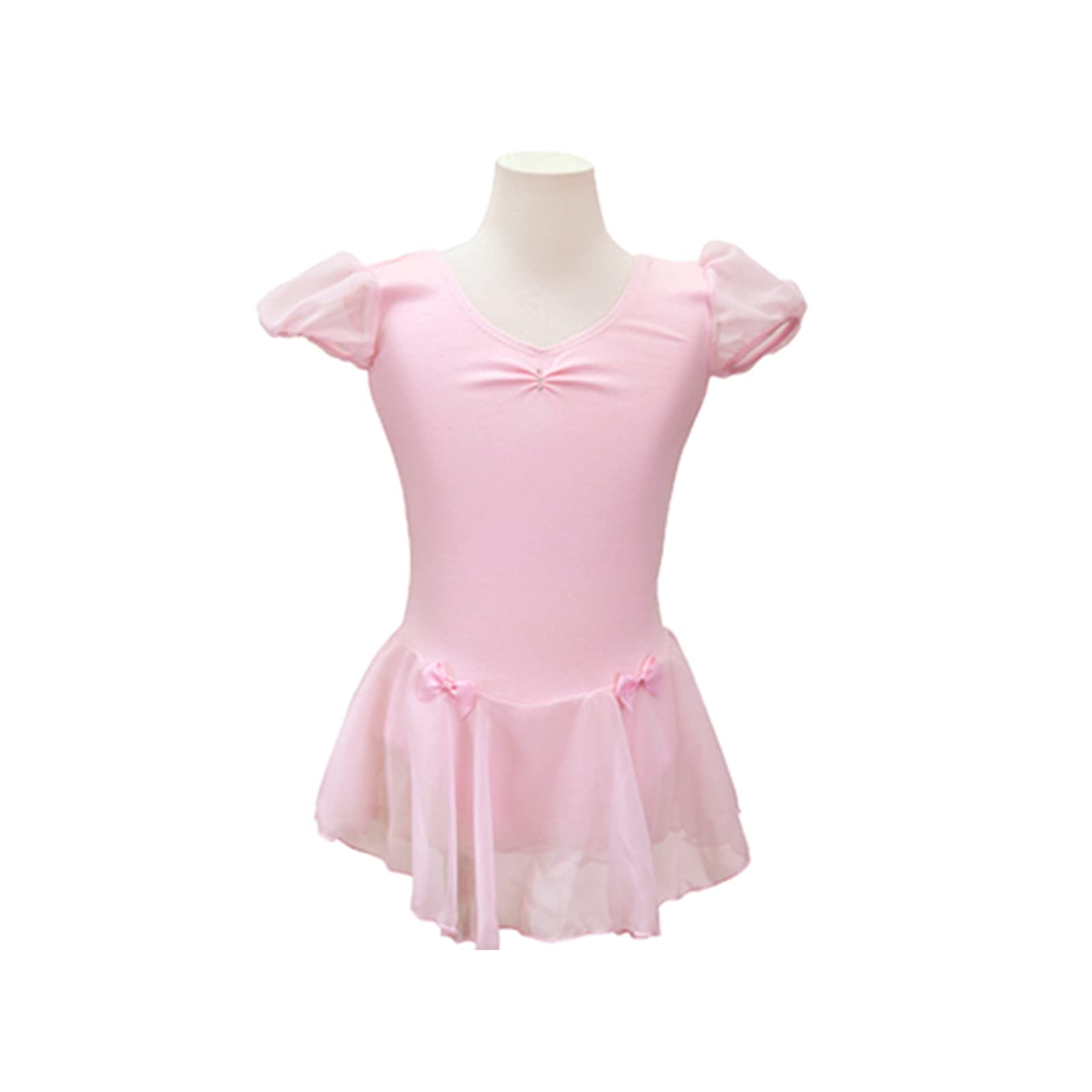 

Балетный купальник с рукавами-буфами и лентой Маленькая E-балерина [Розовый] - (98-108см)] розовый