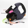 Multicolor Reflective Double Dog Leash Retractable