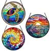 Colorful Glass Hanging Decorative Item Sun Catcher Glass Texture Suitable for Creates Colorful Effects in Various Room B03E