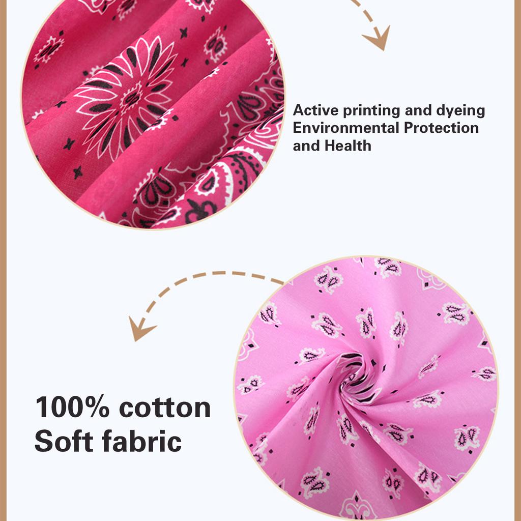 Fashionable Bandanas Headwrap Unisex Square Headscarf Casual Wear Handkerchief for Cycling Traveling