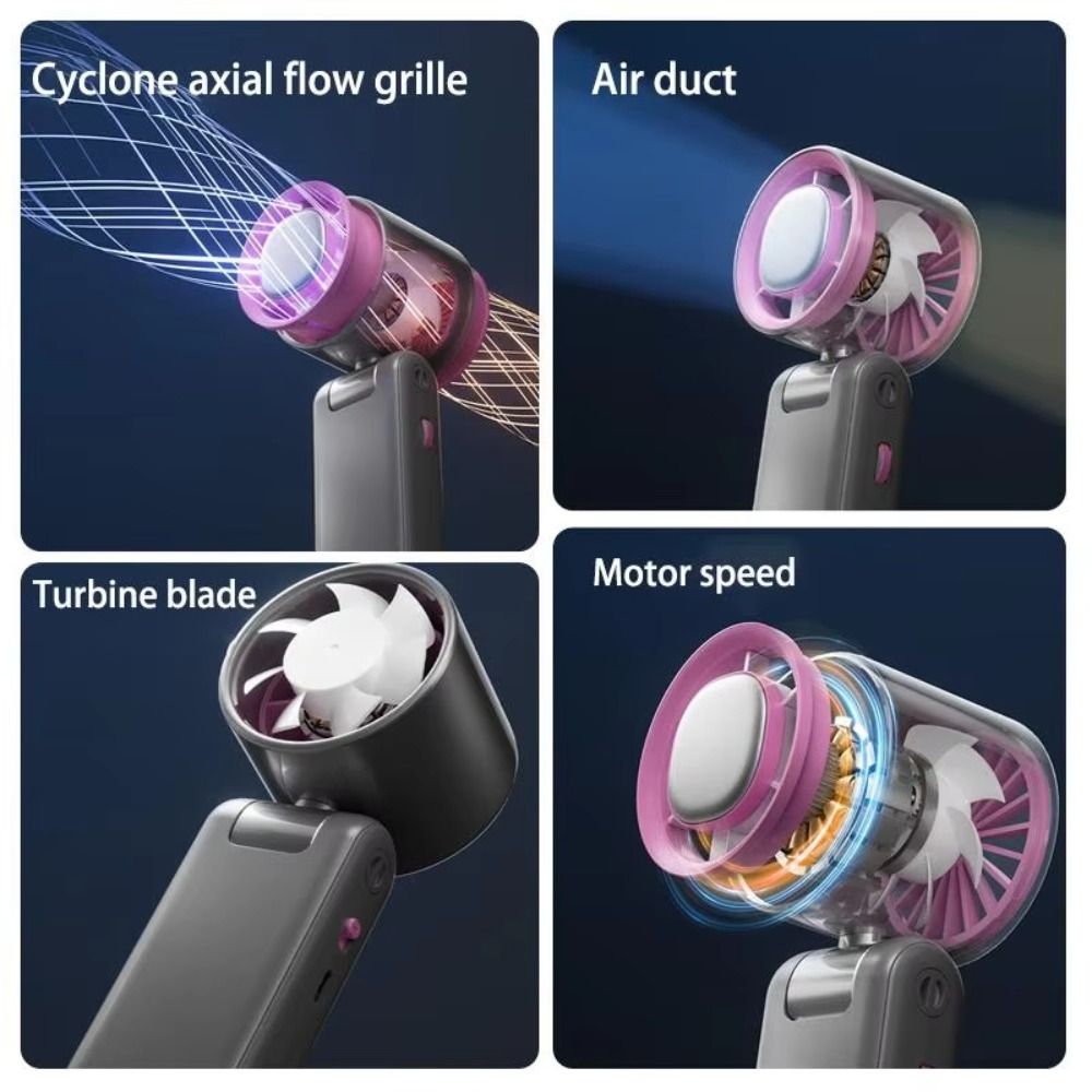 LED Digital Display Small USB Charging Fan Portable Turbo Fan Women Makeup Tools