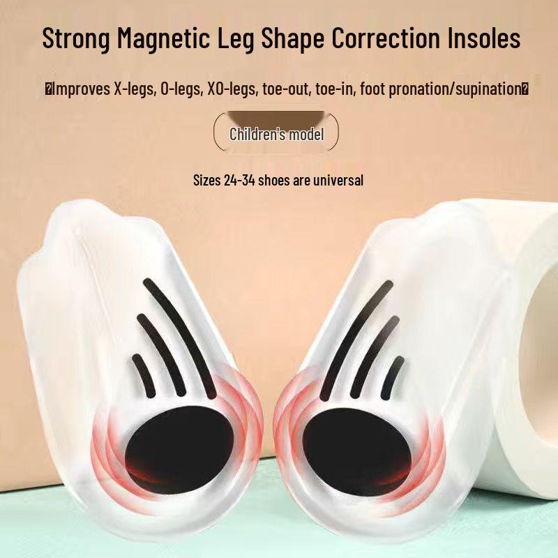 O-leg Silicone Correction Insole: 4th Gen Volcanic Magnetic Heel Pad for X/XO-Type Alignment