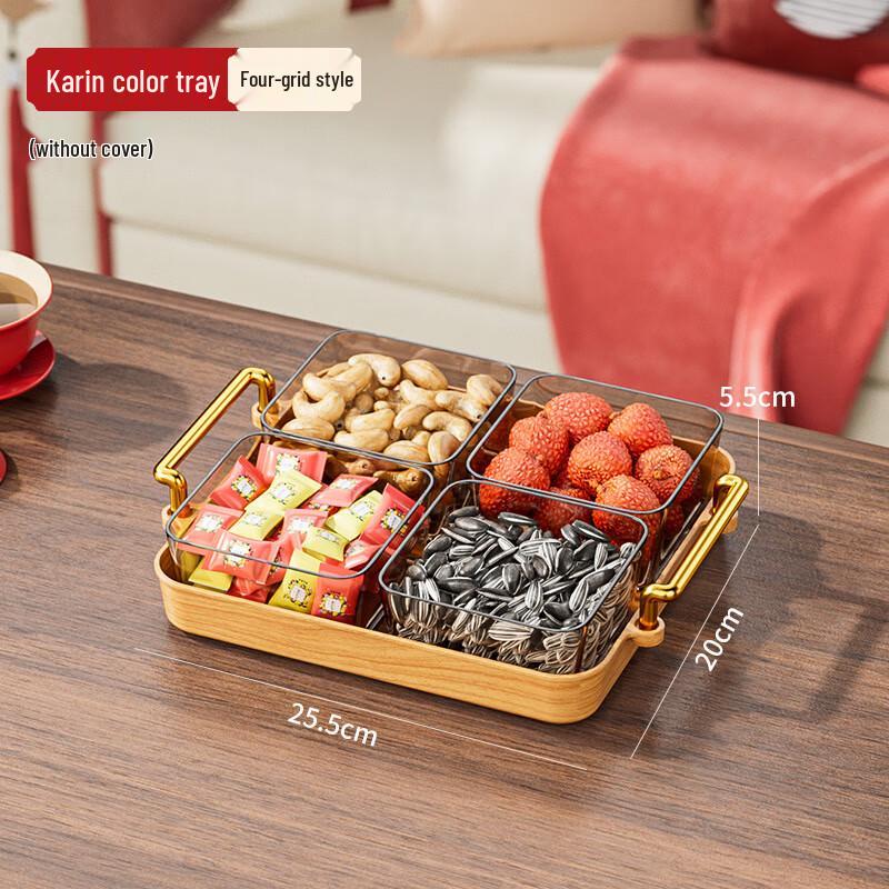 Four-Grid Divided Snack Tray