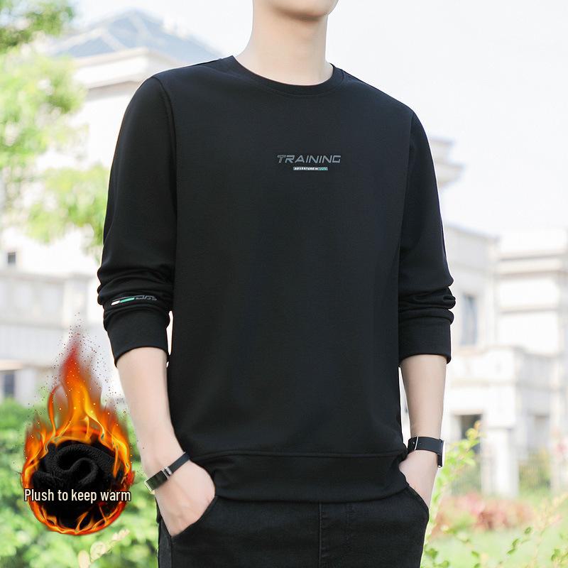 2024 Men's Oversized Round Neck Sweatshirt - Long Sleeve Pullover for Spring and Autumn