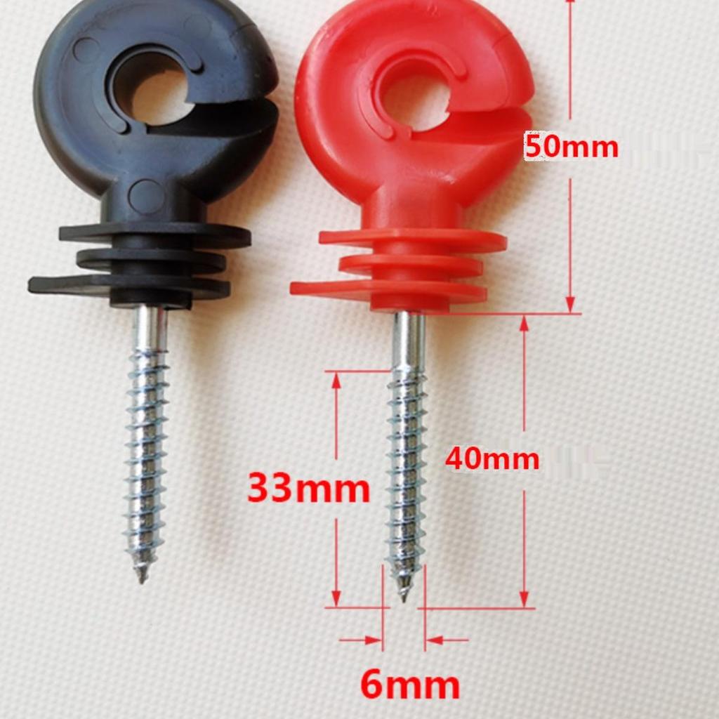 Electric Fence Insulators for Cattle & Wild Boar Prevention - Extended, Thickened Netting with Self-Tapping Rubber Insulating Nails
