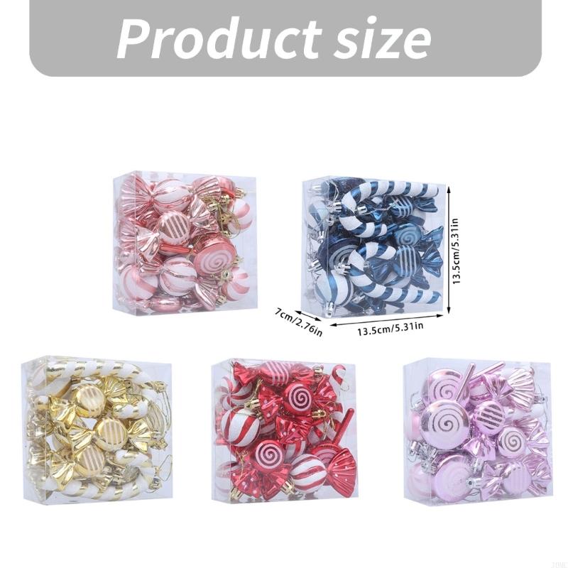 Holiday Plastic Ornament Christmas Tree Decoration Assorted Pattern Pendants J0MC