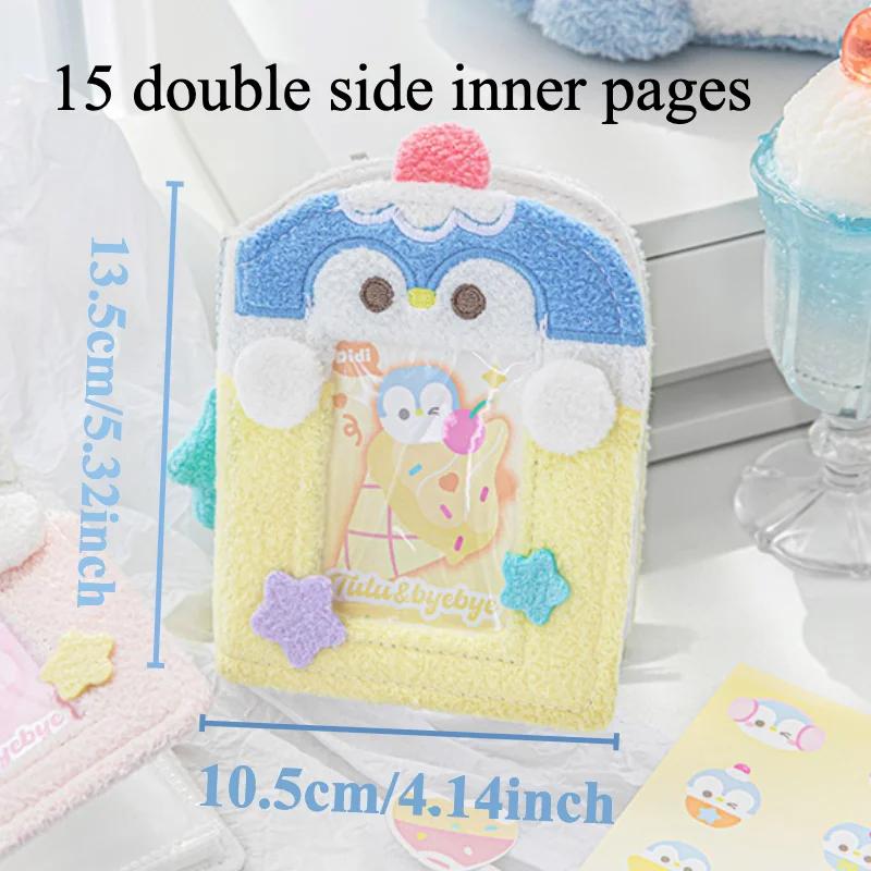 Kawaii Welpen Katze Plüsch Mini Album 3 Zoll Kpop Fotokarten Binder Buch Flauschig Weich Idol Karten Sammelalbum für Mädchen Geschenke Neu