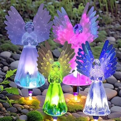 4pcs Solar Outdoor Light Angel Light, Solar Garden Gift, Suitable for Housewarming New Home Valentine's Day Gift Storage, for Easter, Christmas