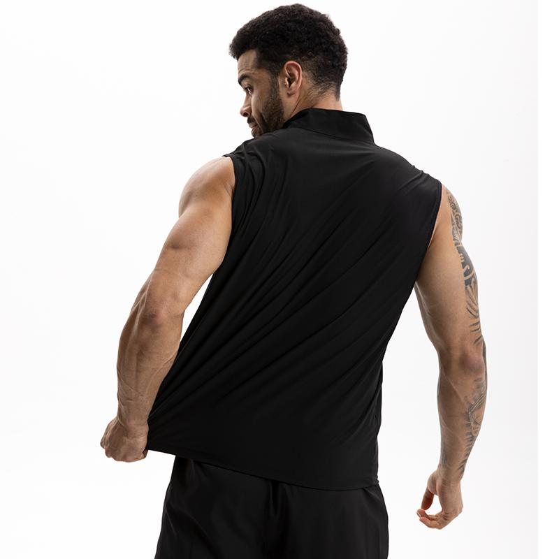 Men Sauna Suit Zipper Design Tummy Control Vest Sleeveless Stand-up Collar Shapewear Sweat Multi-functional Jacket Heat Trapping Body Shaper