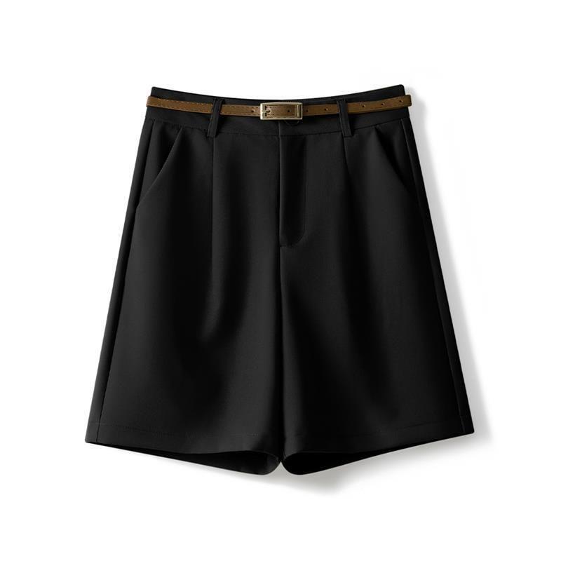 

Suit Shorts Women s Spring and Summer New Arrival Fifth Pants High Waist A- line Wide Leg Pants Slim Looking Drape Casual Suit Pants Fashion