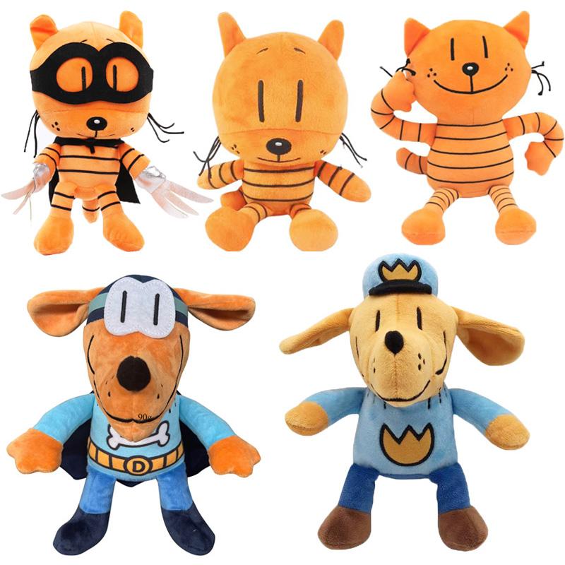 Anime Dog Man Plush Toy Dogman Petey the Cat Stuffed Animal Doll Puppy Chief Plushie Figure Soft Gift for Fan Birthday Christmas