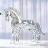 Figurka Konia ze Sztucznego Kryształu Mała Przezroczysta Statuetka Konia Kolekcjonerska Rzeźba Zwierzęcia do Dekoracji Salonu Domowego Biura na Biurko