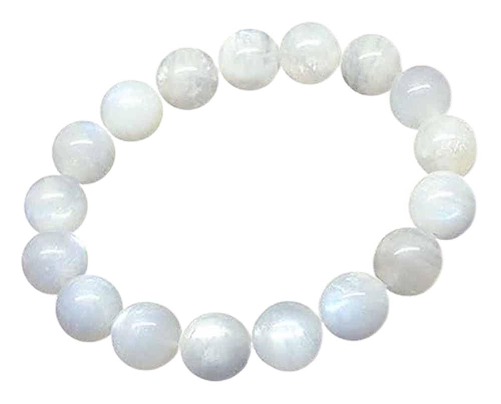 [hinryo] g3-225R 12mm AA Moonstone Bracelet, Inner Diameter 17cm, Natural Stone from India, Power Stone